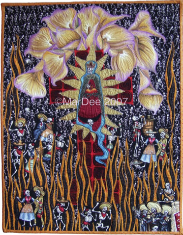 day of the dead art women. day of the dead quilt