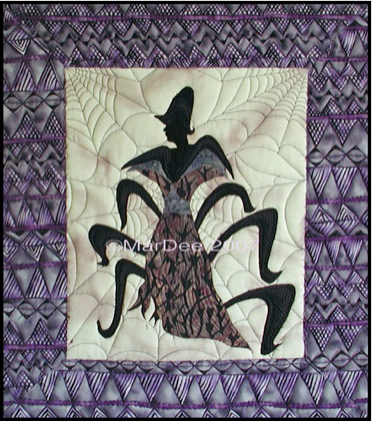 spider woman at dusk, goddess quilt